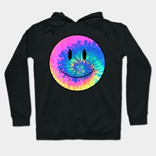 electric neon tie dye smiley face Hoodie